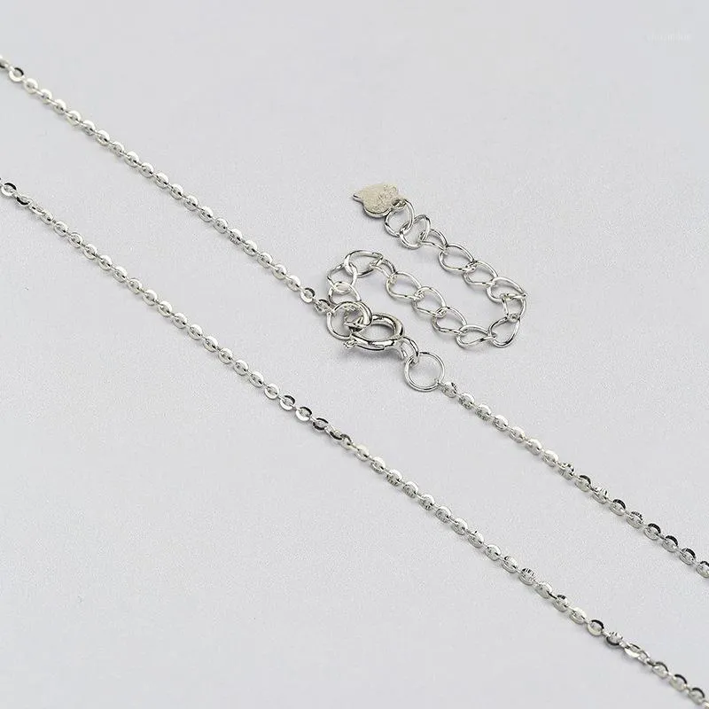 Chains 0.8 Mm Fine Rolo Chain 925 Sterling Silver Necklace 45 CM & 40 Length White/Yellow/Rose Gold Color1