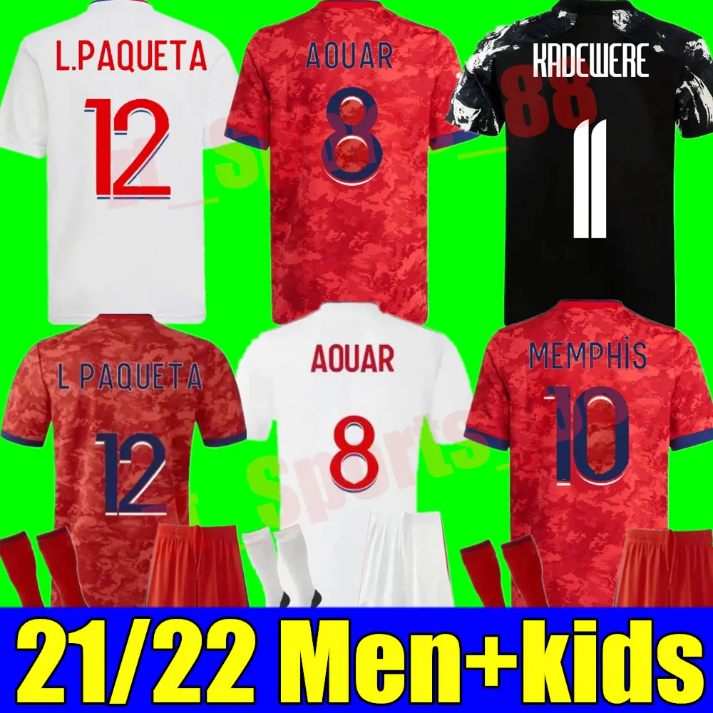 21 22 MAILLOT LYON 4th 2021 2022 Olympique piłka nożna ol cyfrowe czwarte koszule piłkarskie Tko Ekambi Bruno G Cherki Aouar Home Kadewere Adult Men Kit Kit Kid