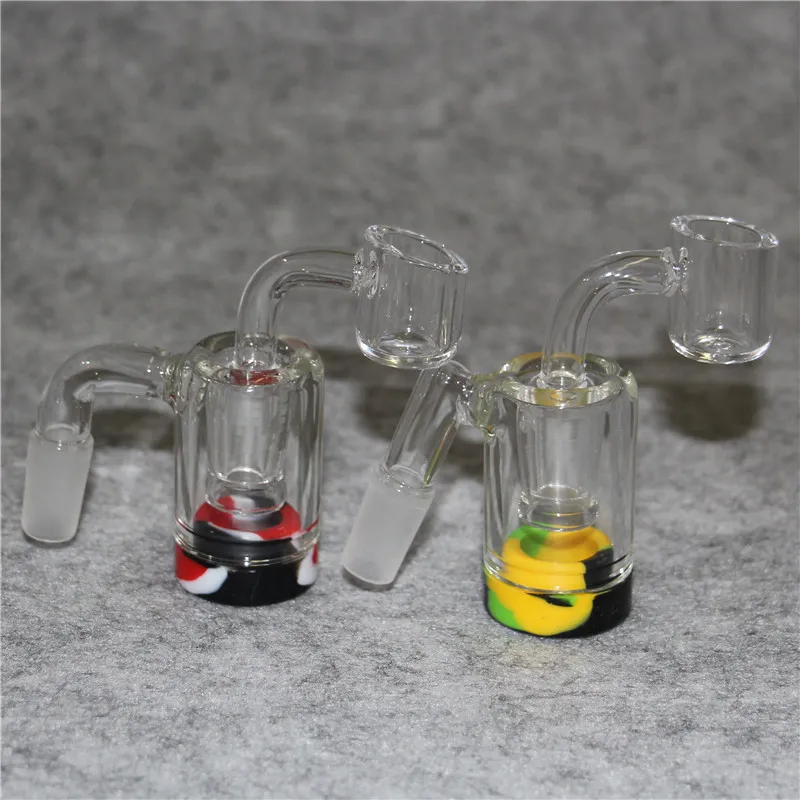 DHL Shisha 14mm 18mm Glas Aschenfänger mit 10 ml Silikonbehälter Reclaimer Männlich Weiblich Aschenfänger für Quarz Banger Wasserbongs Bohrinseln