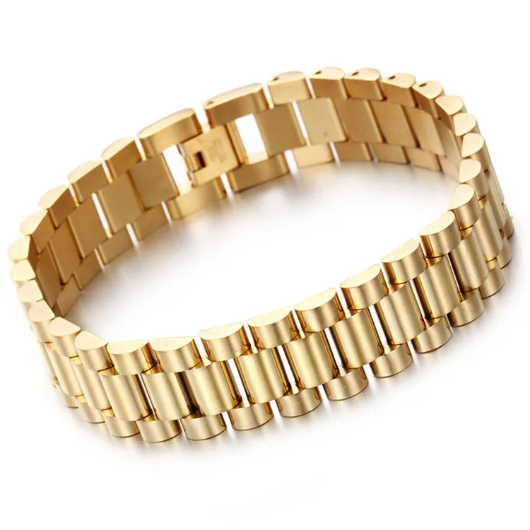 316 acier inoxydable haute qualité poli argent hommes marque chaîne lien bracelet bracelet bracelet de montre bracelets bijoux largeur 15mm