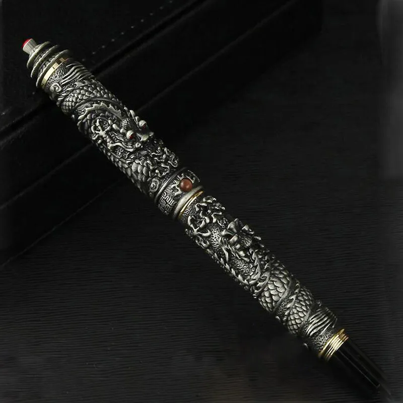 jinhao Classic METAL double Dragon Relief Fountain pen Temple of Heaven golden silver Gun gray School Student Office Gifts Stationery