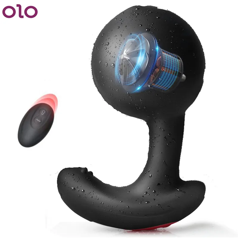 Plug anal inflável vibrador vibrador sem fio controle remoto macho massageador macho grande bumbum plugues anus dilatador sexo brinquedos para homens y201118