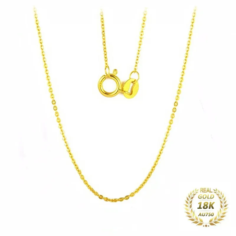 18 inch XF800 Pure 18K Yellow Gold necklace Chain AU750 Gold fine jewelry for wedding G02 B1203