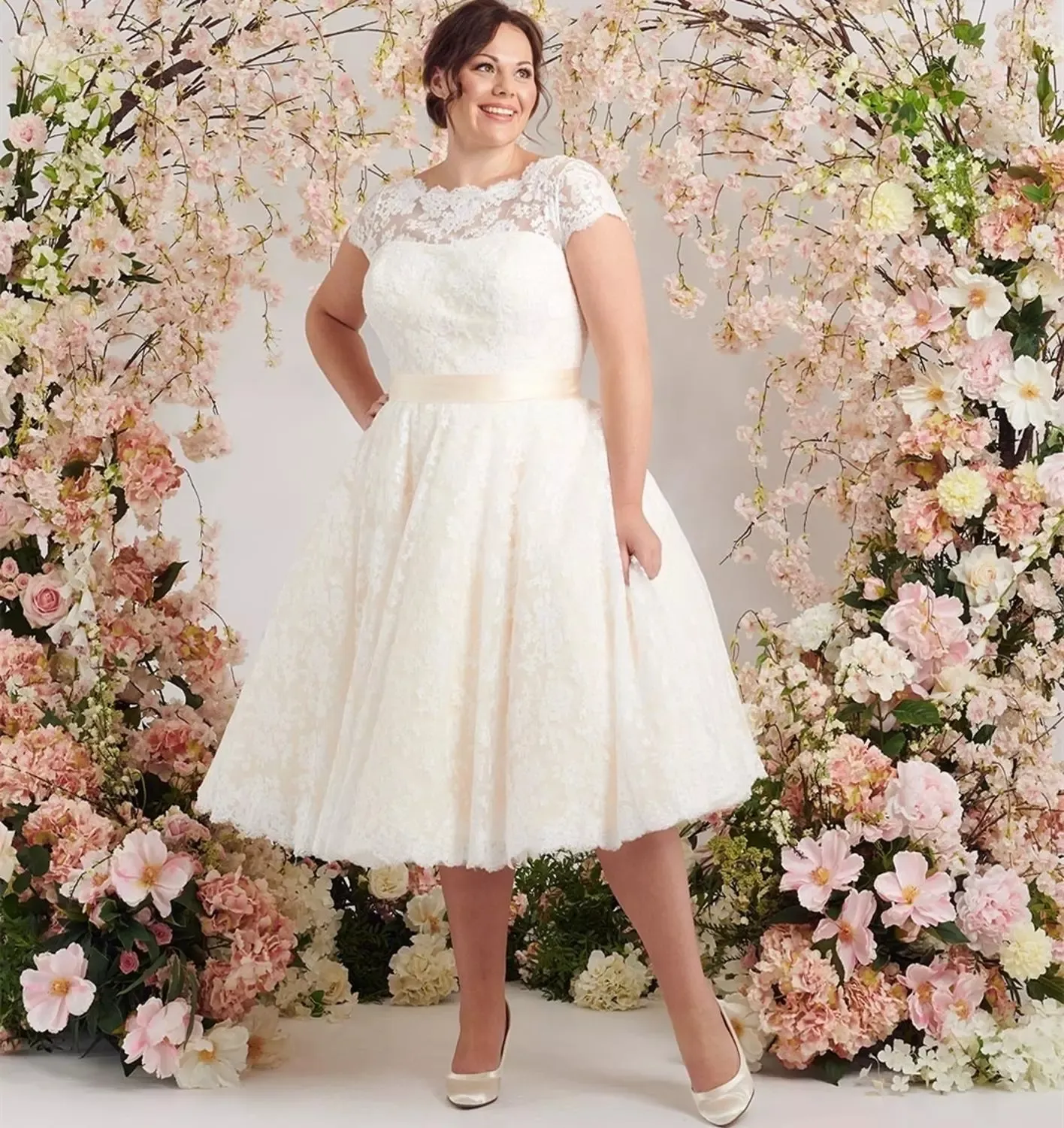 plus size short wedding dress