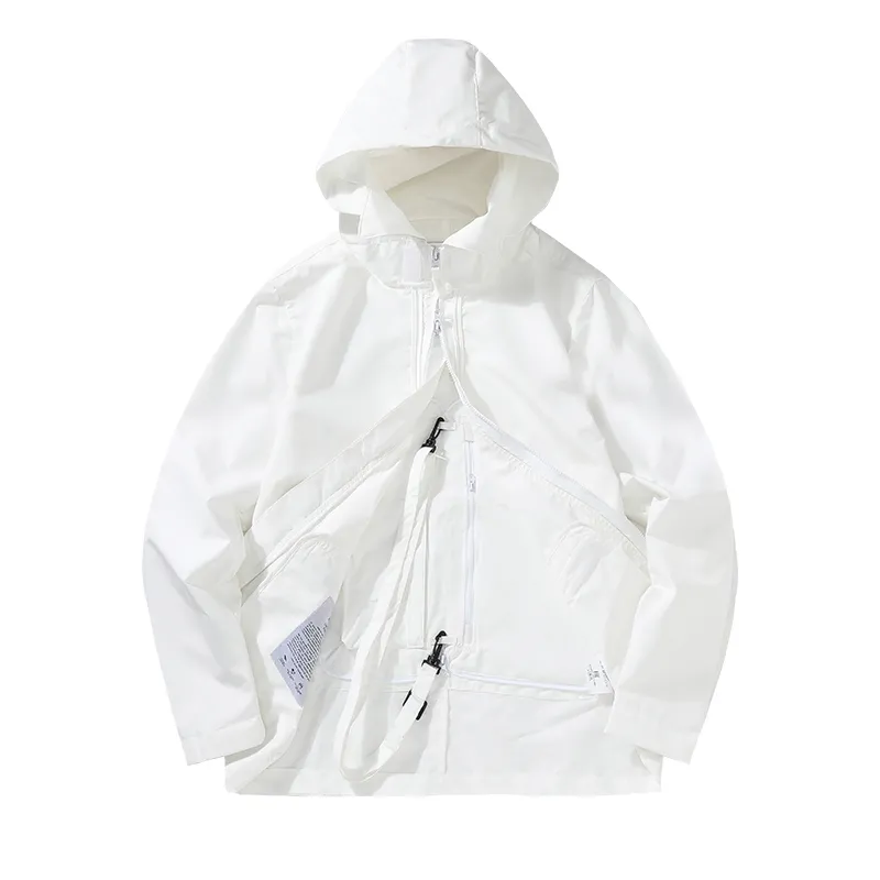 ホットセールメンズジャケット新しい折りたたみ可能な収納バッグジャケットファッション高品質のコート風車防水防風生地は肩に折りたたむことができます