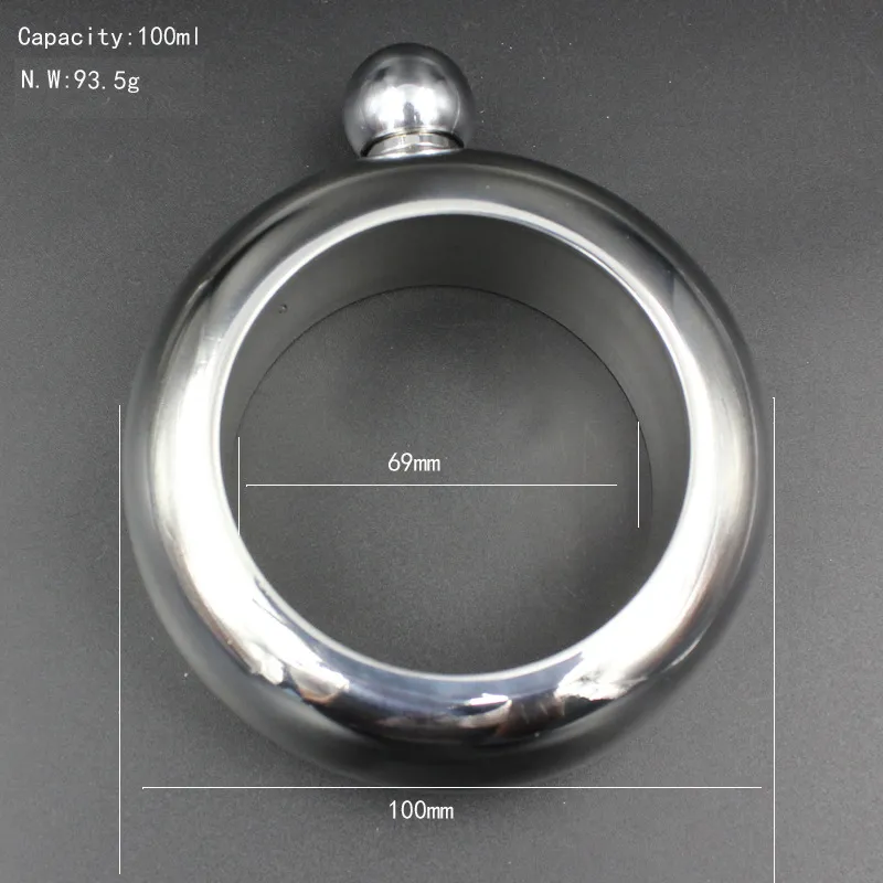 Chic Round Bangle Bracelet Hip Flask Bangle For 3.5 Oz Wine Mixed ...