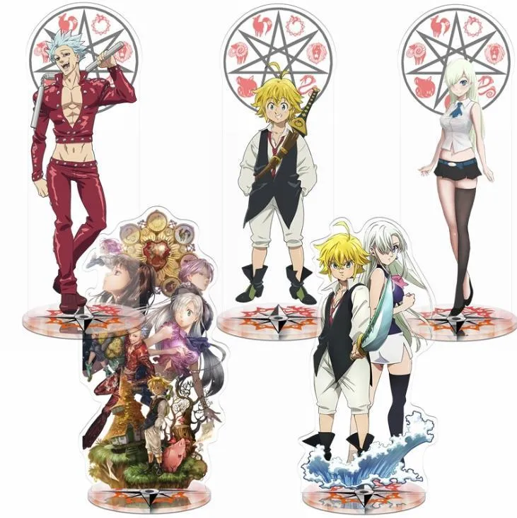 Anime figura os sete pecados mortais brinquedo em pé modelo