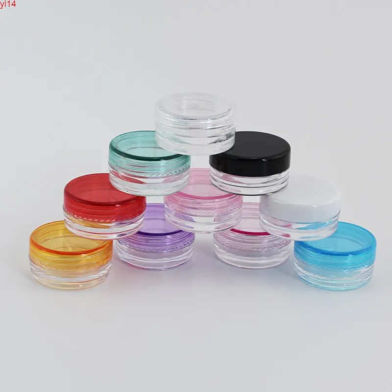 50 stks 2G Plastic Pot Jar Lege Cosmetische Container met Schroefdeksel voor Cream Sample Makeup Opbergdoos Nail Art Eye Shadow Powderhigh QualityTity