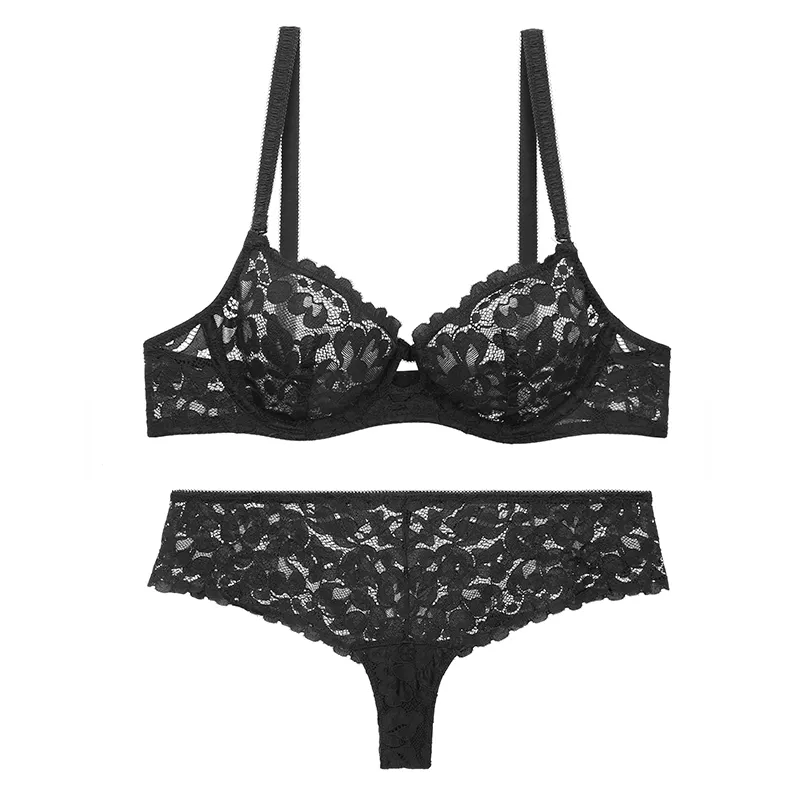 Floral Lace Push Up Bra And Panty Set Back BALALOUM Seamless T Back Thongs  With Push Up Effect For Women LJ201031 From Jiao02, $13.53