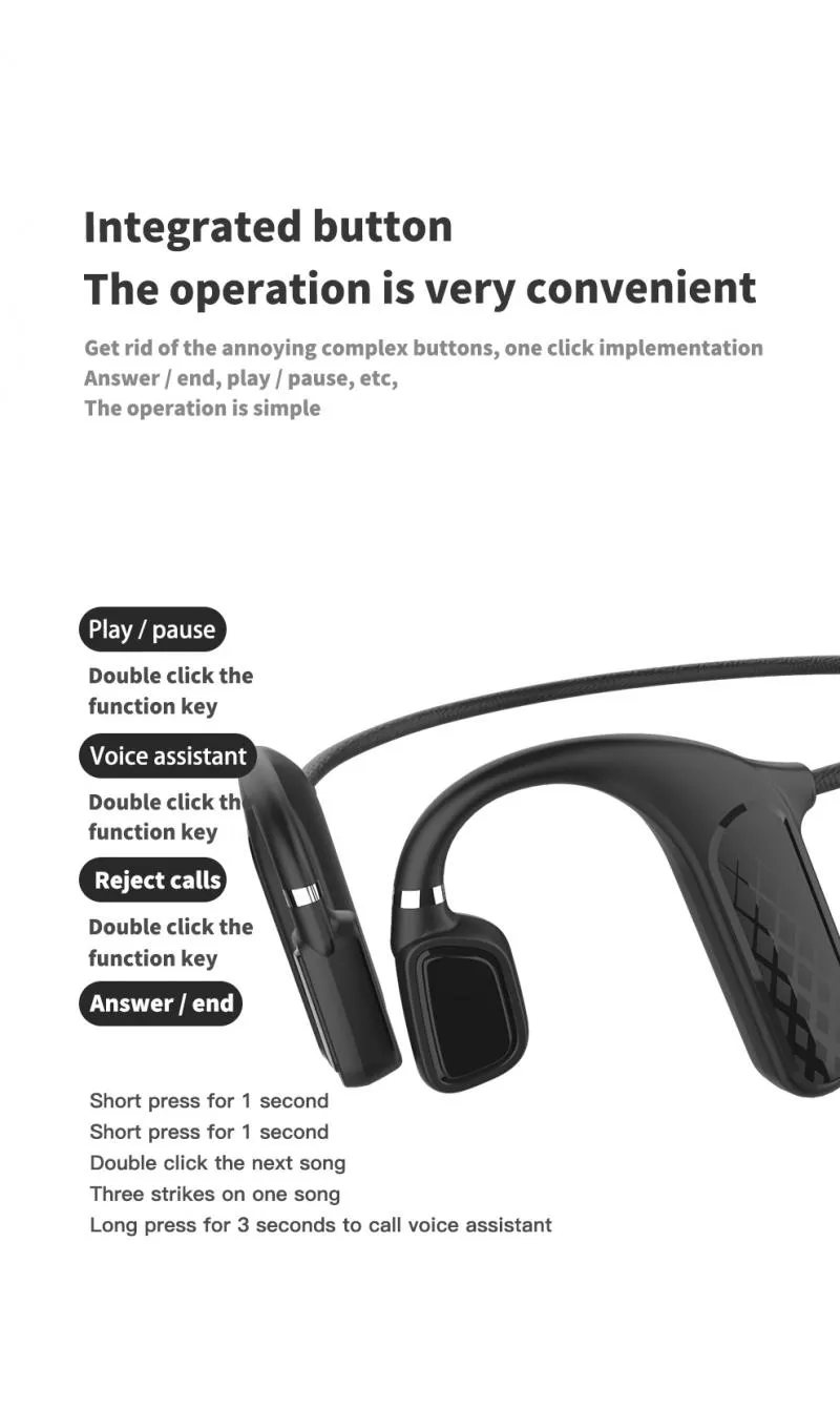 MD04 Bluetooth Wireless Earbuds With 3D Bass, Stereo Noise Reduction