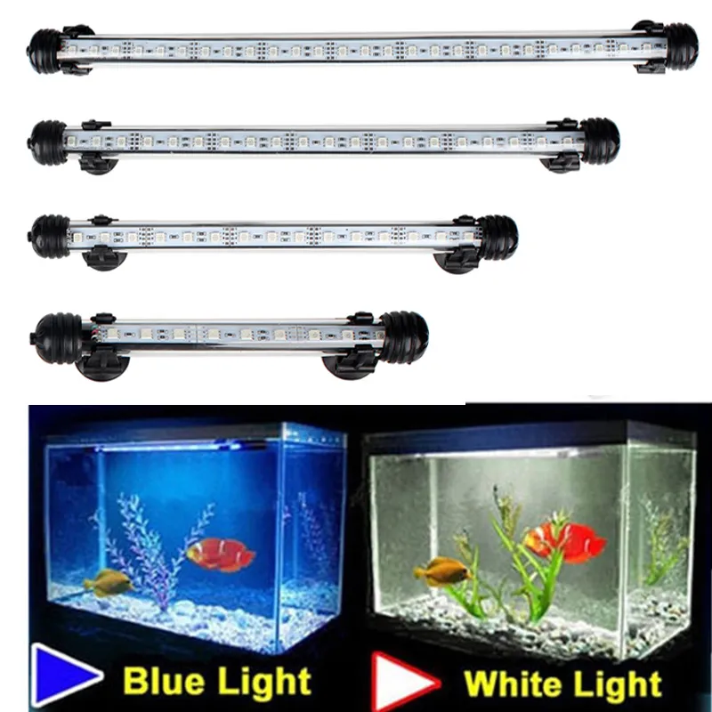 Waterproof LED Led Jellyfish Aquarium Fish Tank Light Bar Blue/White 19 ...