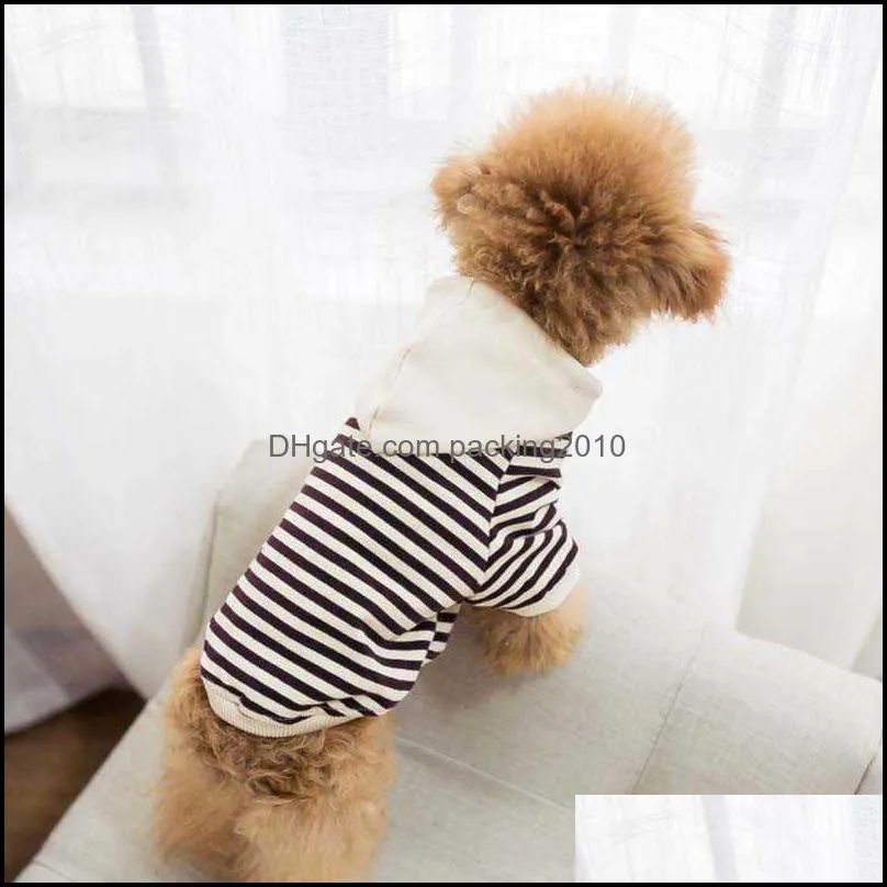 Parent-child Cotton Stripes French bulldog Dog Hoodie Pet Clothes Small Dog Pet Clothing Chihuahua Costume Pug Clothing Yorkshir