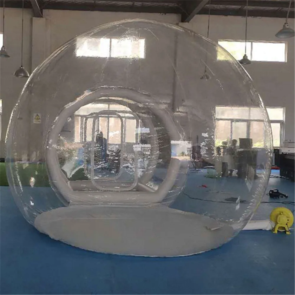 Customized Thicker PVC Bubble Hotel Inflatable Clear Bubble Dome Outdoor Camping Party Tent With Sealed Tunnel Tube Entrance On Sale