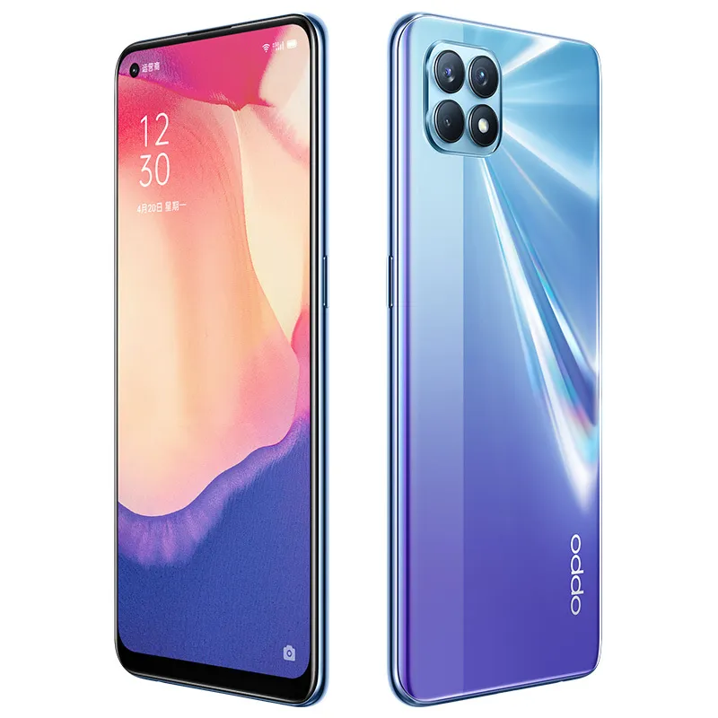 Original Oppo Reno 4 SE 4SE 5G Mobile Phone 8GB RAM 128GB 256GB ROM MTK 720 Octa Core 48.0MP AI OTG 4300mAh Android 6.43 inch Full Screen Fingerprint ID Face Smart Cell Phone