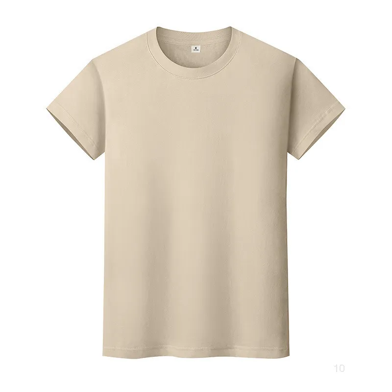 Yeni Yuvarlak Boyun Katı Renk T-Shirt Yaz Pamuk Dip Gömlek Kısa Kollu Erkek ve Bayan Yarım Kollu CXGJiO