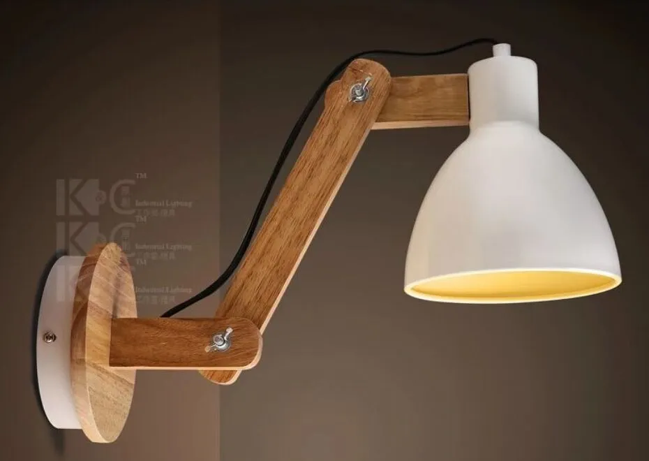 Lampada da parete moderna a LED in legno con braccio accanto alla lampada da parete, Arandelas Lamparas De Pared