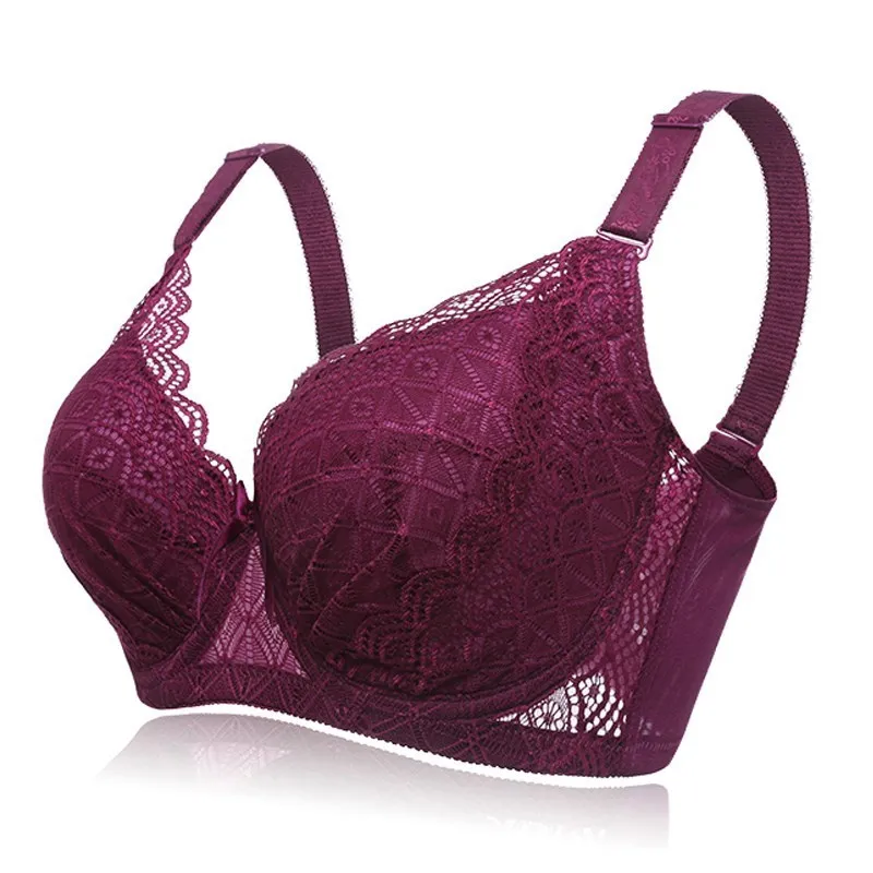 Bra-Plus-Size-Sexy-Push-Up-Minimizer-Lace-Busty-Bras-For-Women-Bow-Full-Cup-4