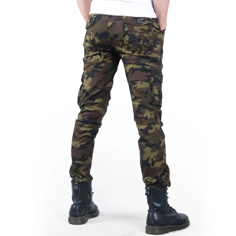Moda Camo Casual Wojskowy Męski Spodnie 2020 Cienki Kamuflaż Męskie Slim Wiosna Lato Combat Tactical Army Skinny Ołówek Pant LJ201104