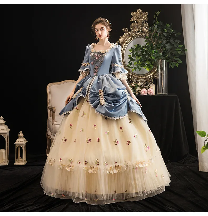 Vintage Rococo Baroque Marie Antoinette Baljurk Prom Jurken 18e-eeuwse Renaissance Historische Periode Jurk Victoriaanse middeleeuwse jurken