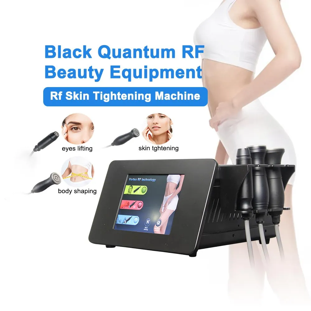 Svart radiofrekventa Vortex RF Maskinytan Hudlift Sköljning Anti-Aging Slimming Machines Skönhetsmaskin för rynkborttagning