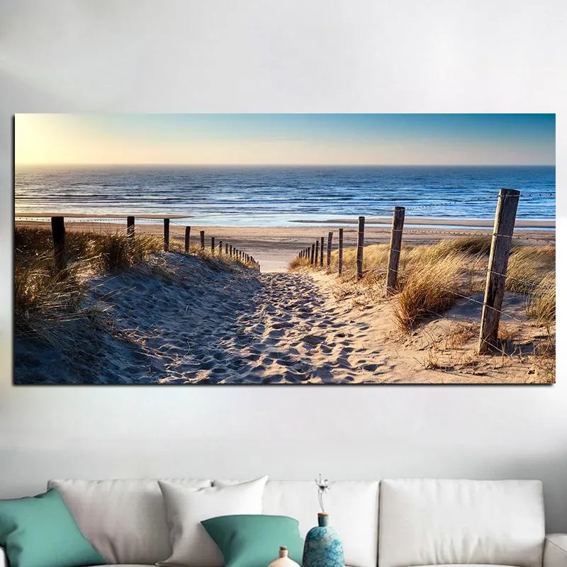 Canvas картины стены искусства пейзаж картины современный пляж абстрактный плакат и отпечатки фотографии для гостиной декор нет кадра