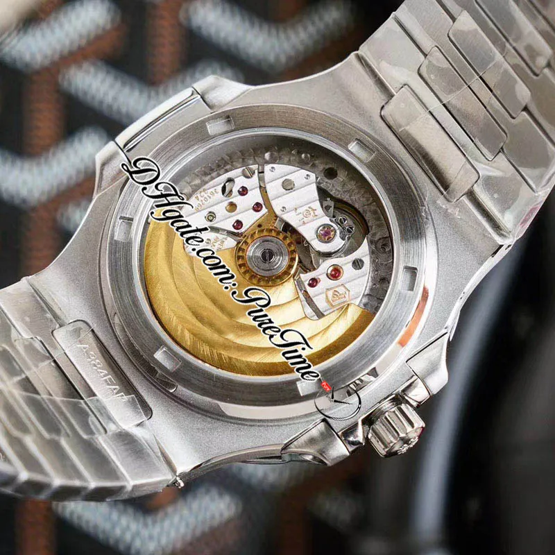 TWF Jumbo Platinum Ruby Bezel 5711 Белый текстура Dial A324 Автоматические мужские часы Hip Hop Bling Jewelry Best Edition Ptpp 2021 PureTime E166A1