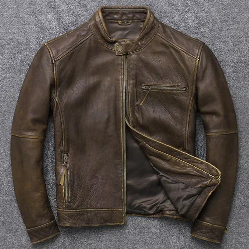 Jaqueta de couro genuine sales leather