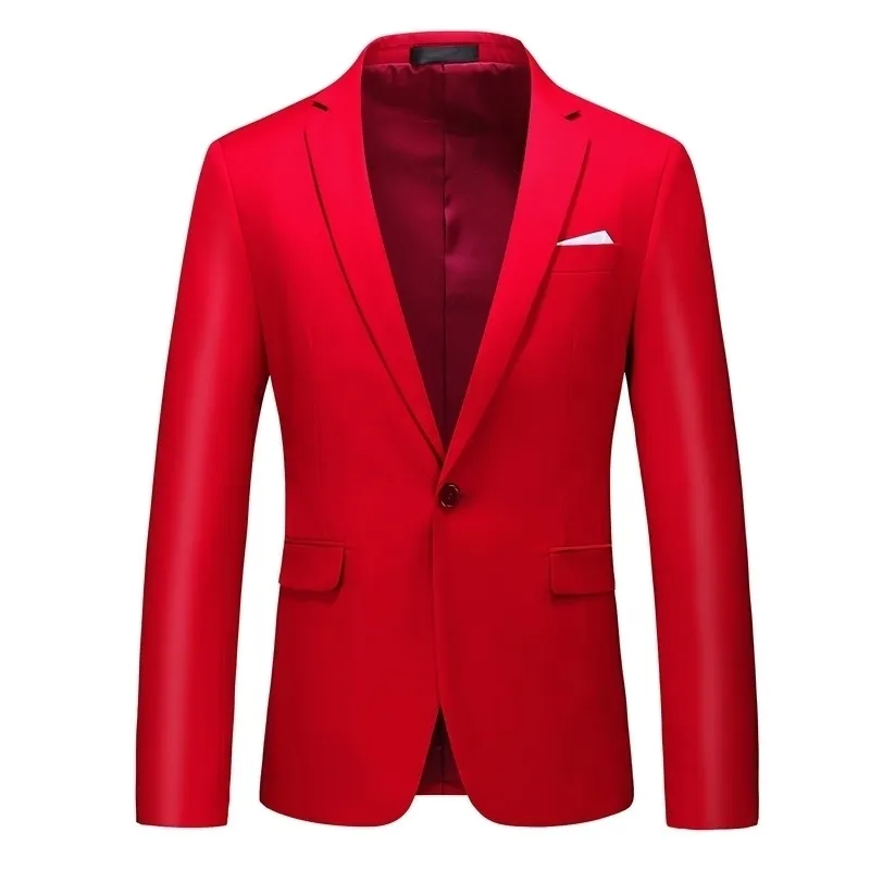Röda män Formell kostym Jackor Business Uniform Work Coat Suit Male Spring Summer Solid Slim Fit White Wedding Suit for Men Sale 201106