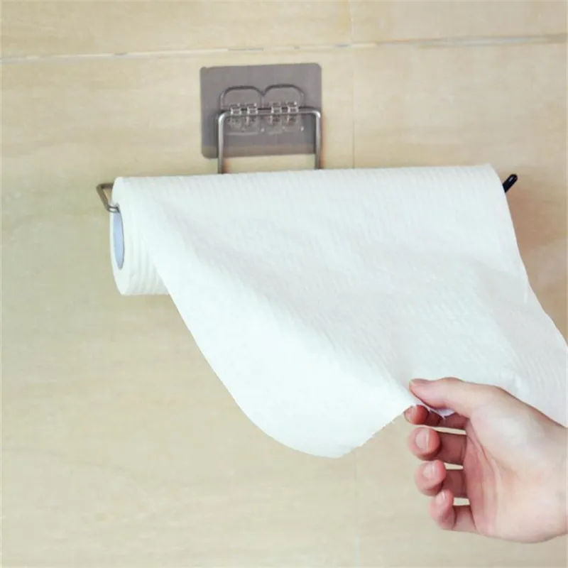 Metalowe samoprzylepne uchwyty na ręczniki papierowe uchwyt na ręczniki kuchenne szafki rolkowe