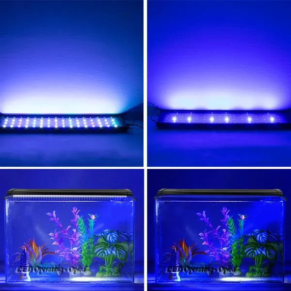18W 66LED Full Spectrum Sea Coral Lamp Light 35.43inch Schwarz langlebige Helligkeit (geeignet für 35.43-43.3inch langes Aquarium)
