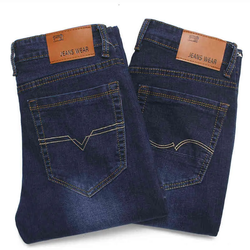 42 44 46 erkek Artı Boyutu Kot Klasik Moda Kore Casual Gevşek Düz-Bacak Denim Pantolon Erkek High-end Marka Streç Pantolon G0104