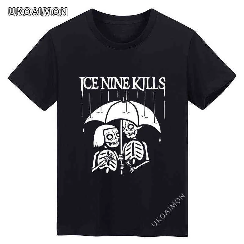 Cadeau Ice Nine Kills Goth 100% Coton T-shirts Rétro Punk T-shirts Fitness Serré Mignon Tops T-shirts Col Rond Nouveau Design Tee Shirt Y220214