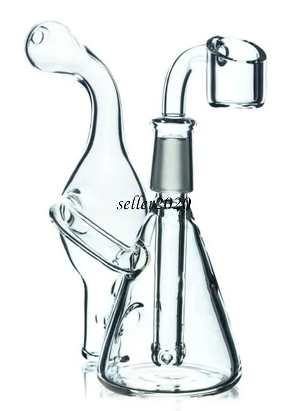 Recycler Bong Heady Oil Rigs hookahs Shisha Beaker Bongs Water Pipes Thick Glass Smoking Accessories Ash Catcher With 14mm