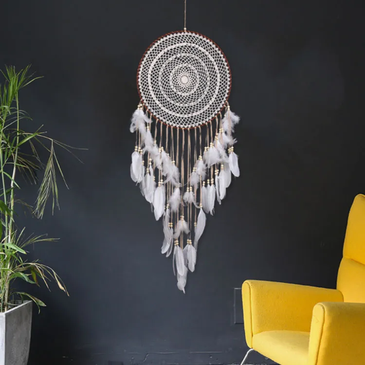 Handvävda Tapestry Net Indian Dreamcatcher Hem / Hotell Väggdekoration Tapestry Flera stilar Välj Rope Feather Weaving HHE3398