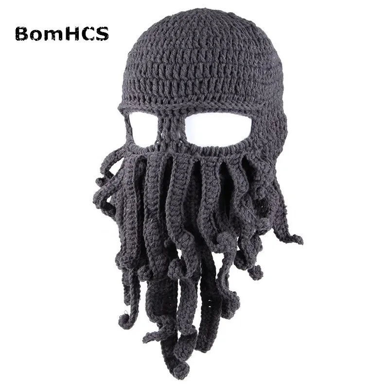 BOMHCS Atacado Engraçado Tentáculo Octopus Cthulhu Knit Beanie Beanie Cap Wind Mask Y201024