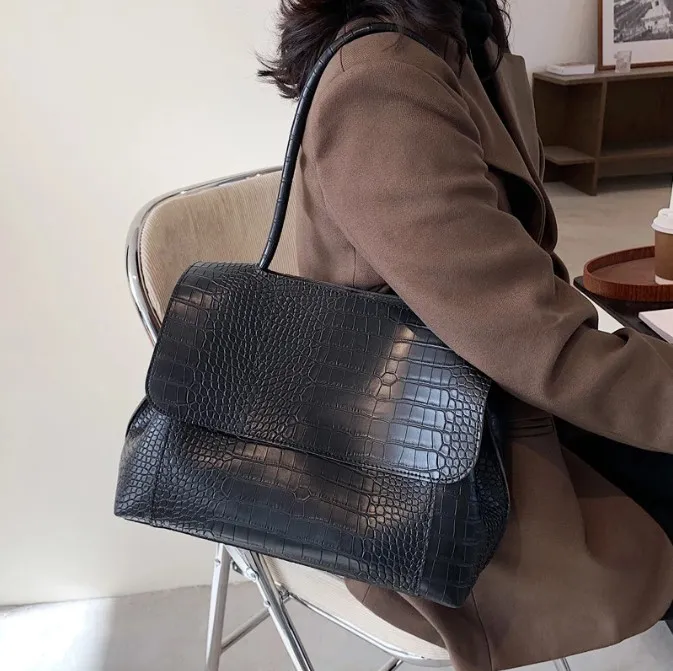 Projektant - Wzór Krokodyla Kobiety Torebka Duża Pojemność Torby na ramię dla kobiet Casual Totes PU Leather Messenger Torba