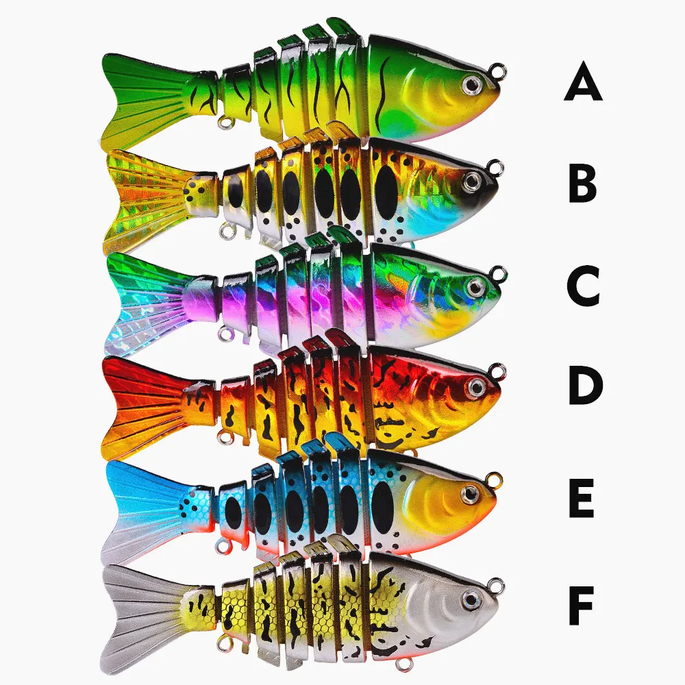 Promotion 5 couleurs 9.5cm 15g ABS Leurre de pêche pour la truite basse Multi Jointed Swimbaits Lent naufrage Bionic Natation Leurres Bass Water Fresh Saltwater