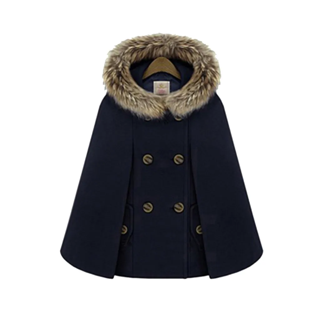 Poncho Cape Femme à Col Fourrure Faux – Drapé, Châle, Thermique, Oversize, Multicolore
