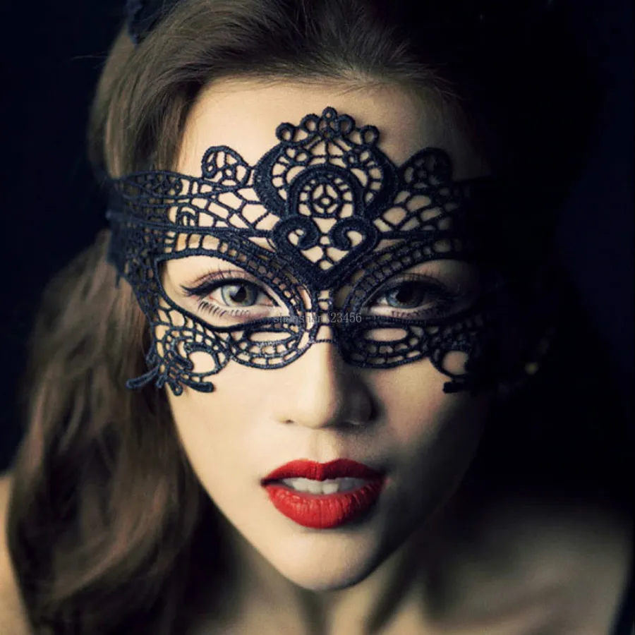 Women Black Lace mask party masks Sexy Halloween Masquerade Party Half Face Mask dress Woman will and sandy costume