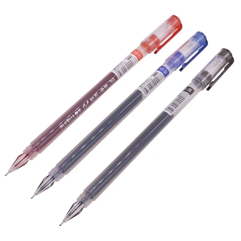 Atacado 36 unidades 0,38 mm Tinta de grande capacidade Ponta de diamante Vermelho Azul Preto Recarga Caneta de gel Caneta de papelaria para estudantes Loja de escritório Y200709