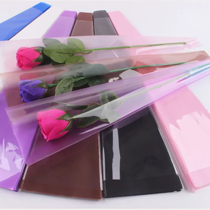 50 sztuk / partia bukiet pakowy papieru róża kwiat kwiaciarnia pojedyncza torba kwiat ręcznie półprzezroczyste pakowanie papier koreański nowy styl prezent HHE3391