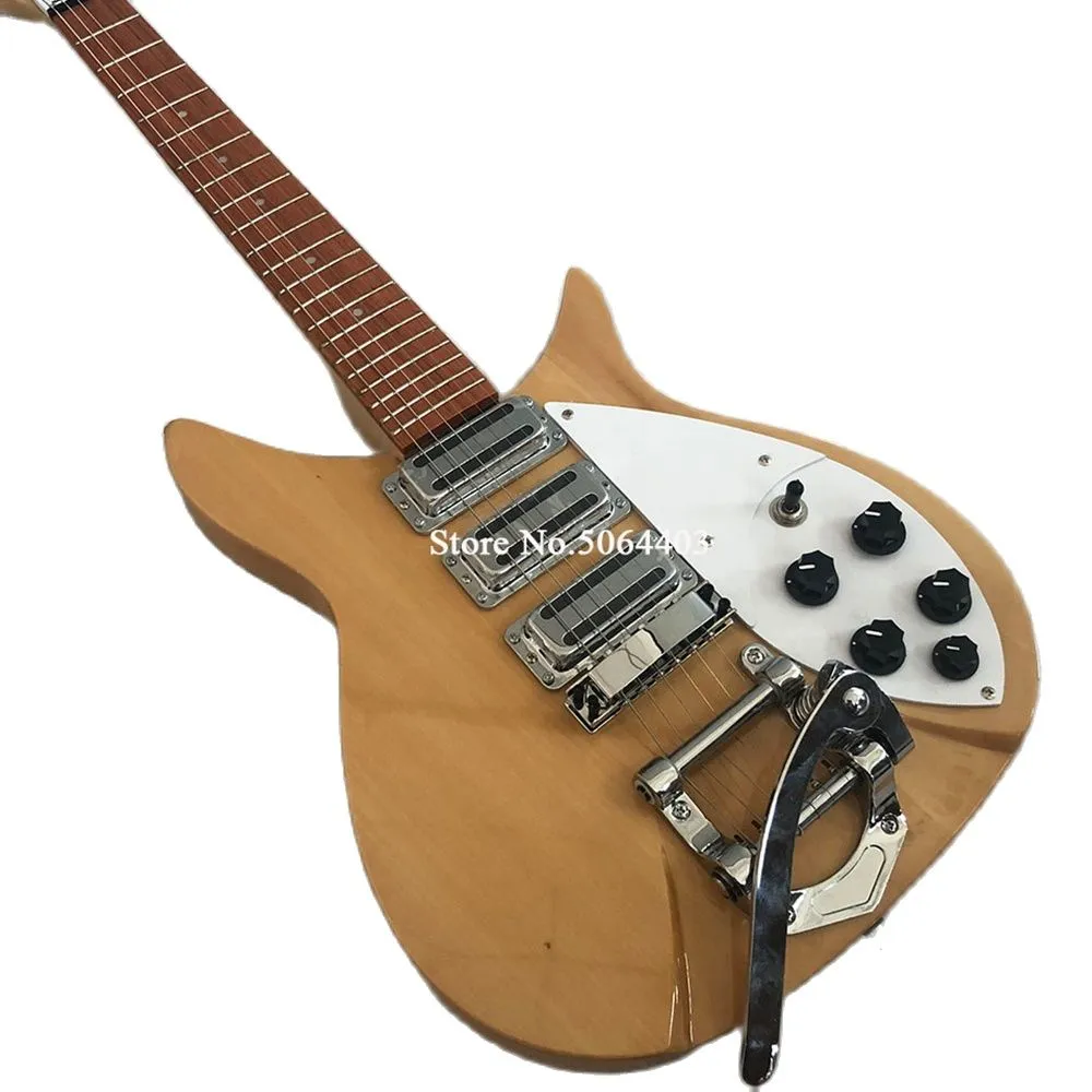 2022 New Arrival Portable 6-String Electric Guitar,527mm Bridge Nut,Vibrato Bridge,Log Color,Clear Sound Quality