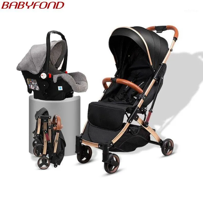Kinderwagen-Multifunktions-Multifunktions können rüttlich hohe Landschaftswagen-licht faltbares neugeborenes Kind Baby1 sitzen