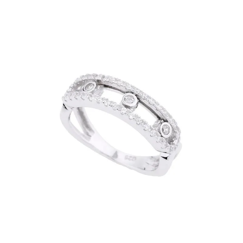 Bague décorative en Zircon mobile scintillant pour femmes, bague de créateur en argent Sterling 925 véritable, offre spéciale