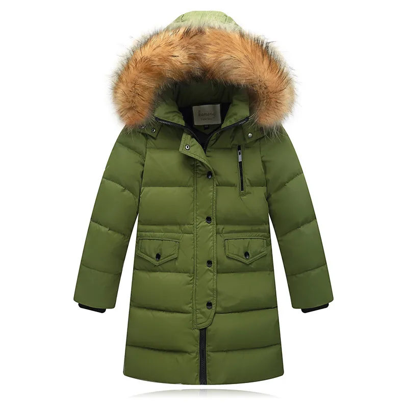 -30 graden nieuwe kinderen kleding jongens winter dikker warme down jassen lange hooded bovenkleding jassen baby meisje kleding kinderen parka lj201120