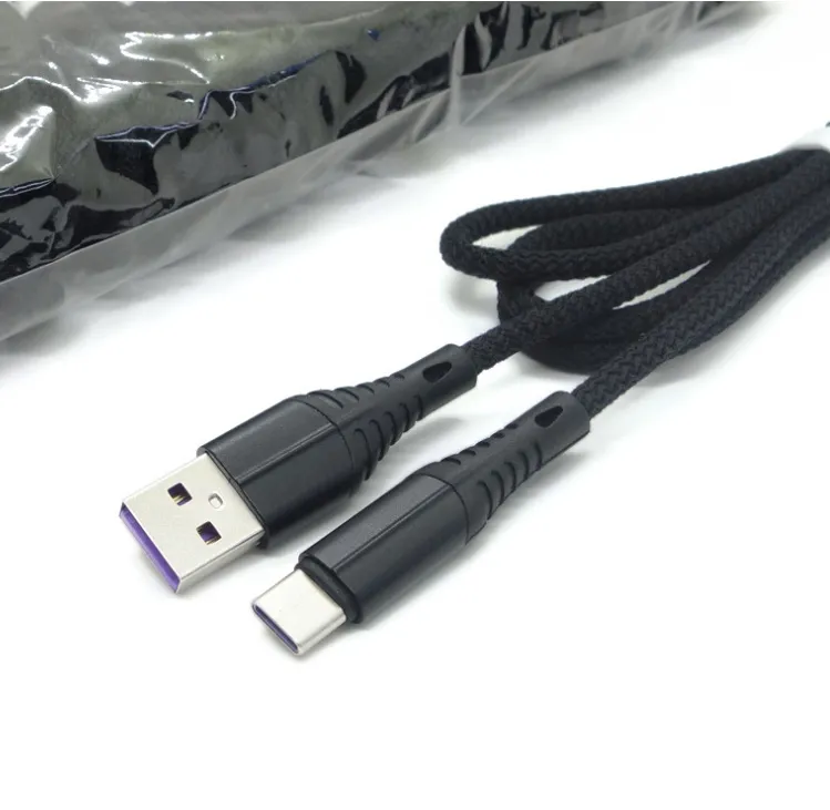 3A SNELLE SNELHEID OPLOGING 1M 3FT Gevlochten Stof Nylon Type C USB-kabels Micro USB-kabel