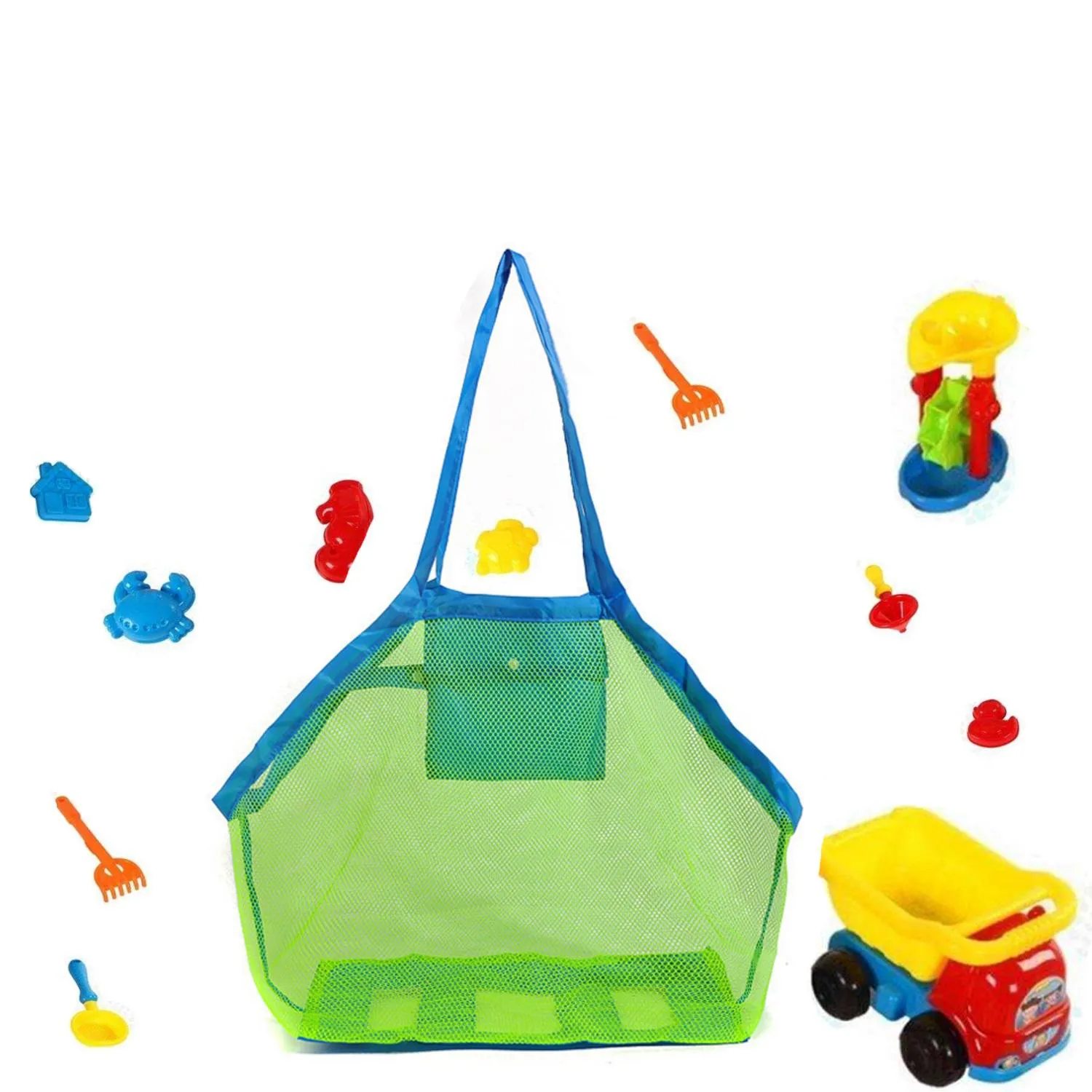 11 Colors Blanks Children Mesh Shell Sand Beach seashell Bag Kids Beach Toys Receive Bag Mesh Sandboxes Away Cross Bag CCD3460