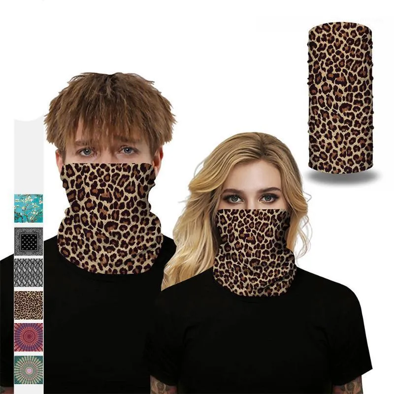 Leopard 3D Hals Gamaschen Schal Cosplay Totem Druck Outdoor Bandana Wandern Blume Schals Streetwear Bandanas Mund Schutz1