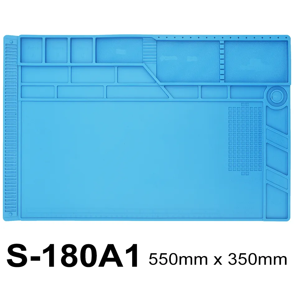 S-180A1 BGA Isolamento termico Tappetino per saldatura in silicone Tappetino per scrivania Piattaforma di manutenzione Strumenti di riparazione S-180 Tappetino per saldatura 550x350mm