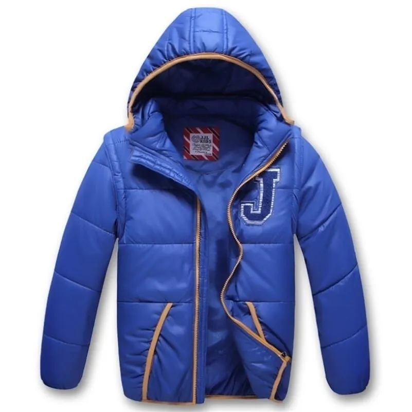 Верхняя одежда Winterbreaker Ветрозащитный Пальто мальчик Жилет Пальто съемной кепки Рукав осень зима дети куртка для детей с капюшоном для мальчиков LJ201017